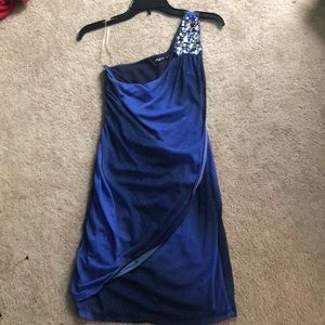 Blue gradient dress with glitter and crystals